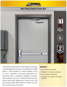 Exit Device Sell Sheet