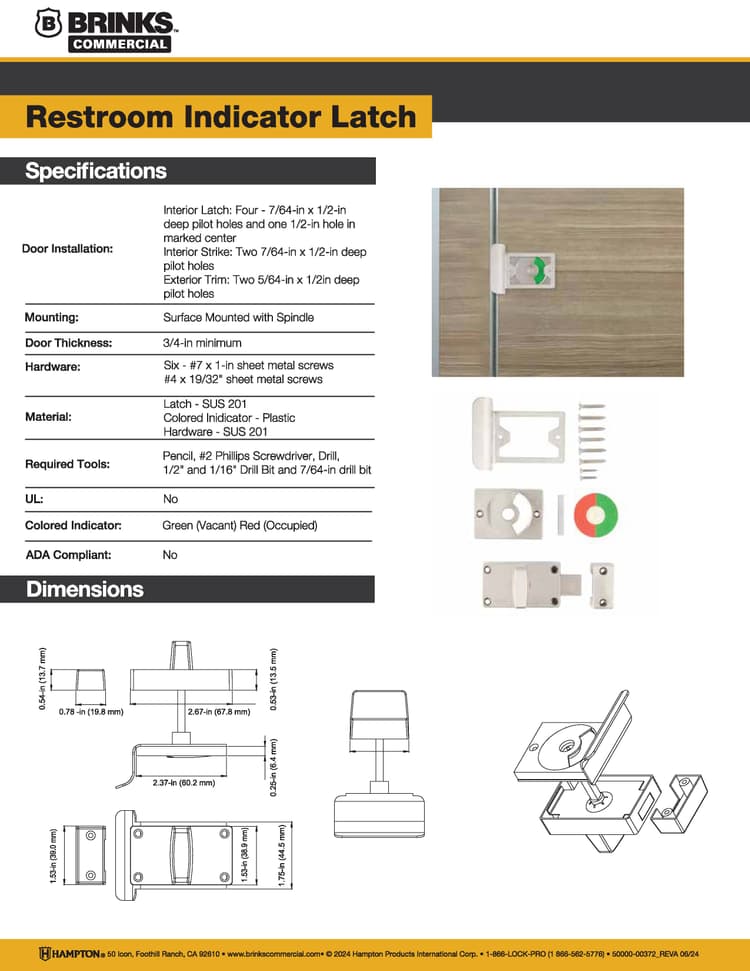 Restroom Indicator Latch