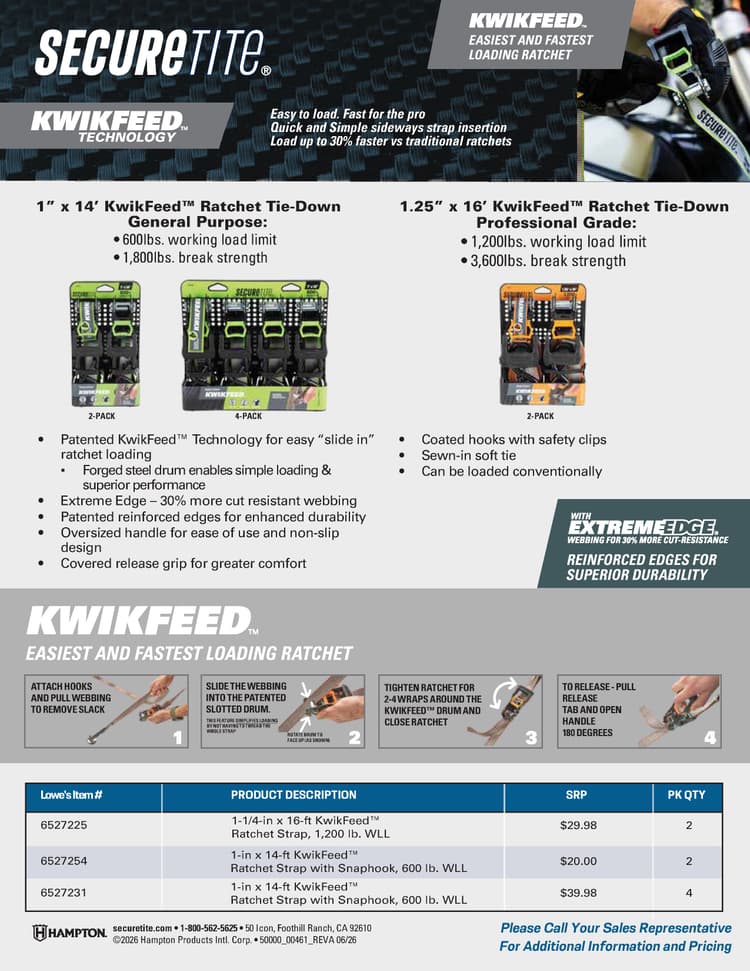 SecureTite Kwikfeed Sell Sheet
