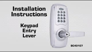 Brinks Commercial Grade 2 Keypad Entry Lever Installation Video thumbnail