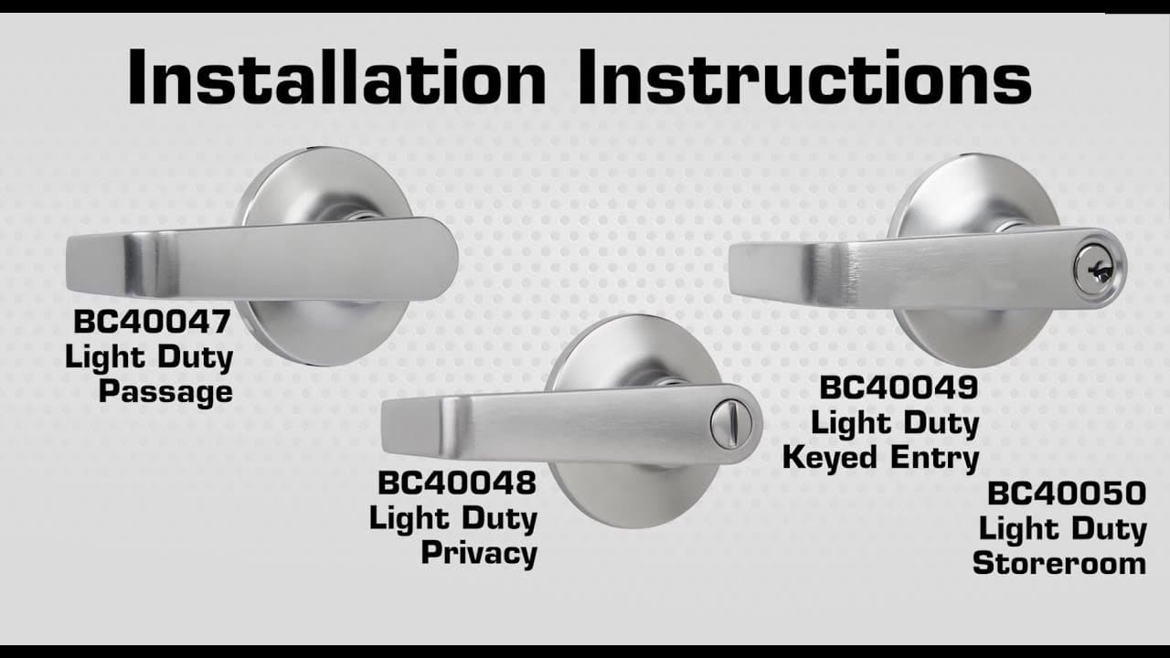 Brinks Commercial Light Commercial ANSI Grade 2 Door Lever Installation Video thumbnail