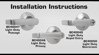 Brinks Commercial Light Commercial ANSI Grade 2 Door Lever Installation Video thumbnail