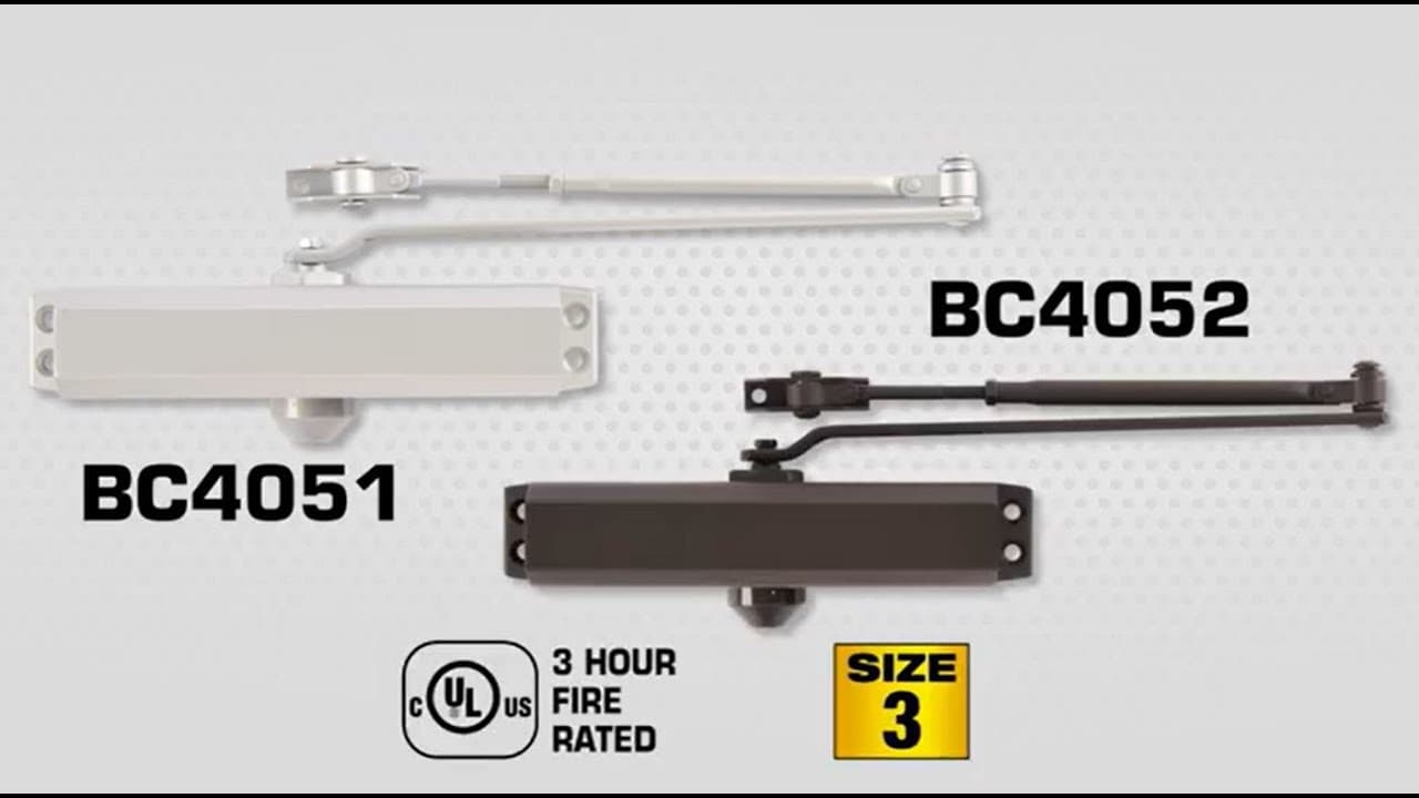 Brinks Commercial BC4051 & BC4052 Medium Duty Door Closer Standard Mount Installation Instructions thumbnail