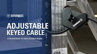 Brinks Adjustable Cable Lock | 1–6 ft. Cable for Bikes, Coolers & Outdoor Security